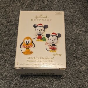 Hallmark Keepsake Disney Ornaments - Mickey, Minnie, Pluto